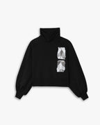 Raglan Shoulder Turtleneck Sweatshirt - Black, L image