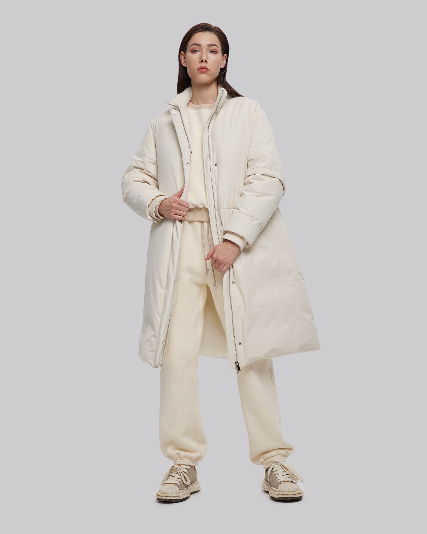 A-Silhouette Long Puffer Coat image 2