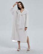 Lounge Dress With Hooded Scarf - Cloud, S image