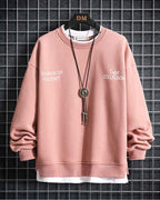Fake Two-Piece Crew Sweatshirt - Sakura, M image