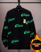 Printed Crewneck Cotton Sweatshirt - Juniper, M image