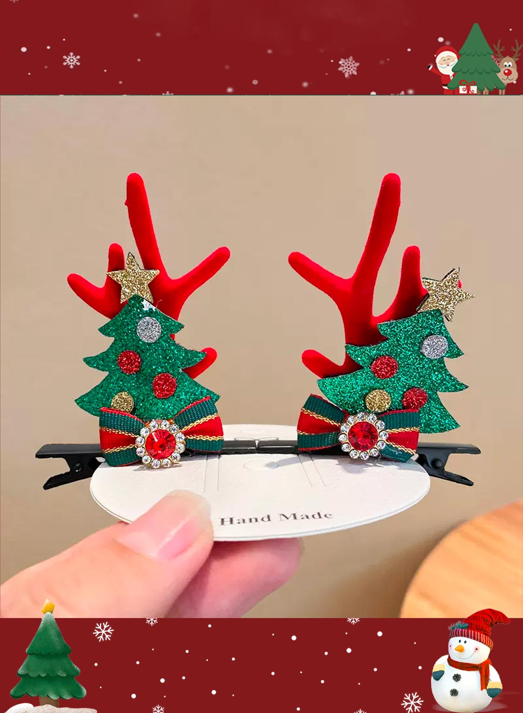 Special Christmas moose headdress - ForestGreen, OS image