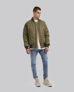 Army Green Down Bomber Jacket image 2