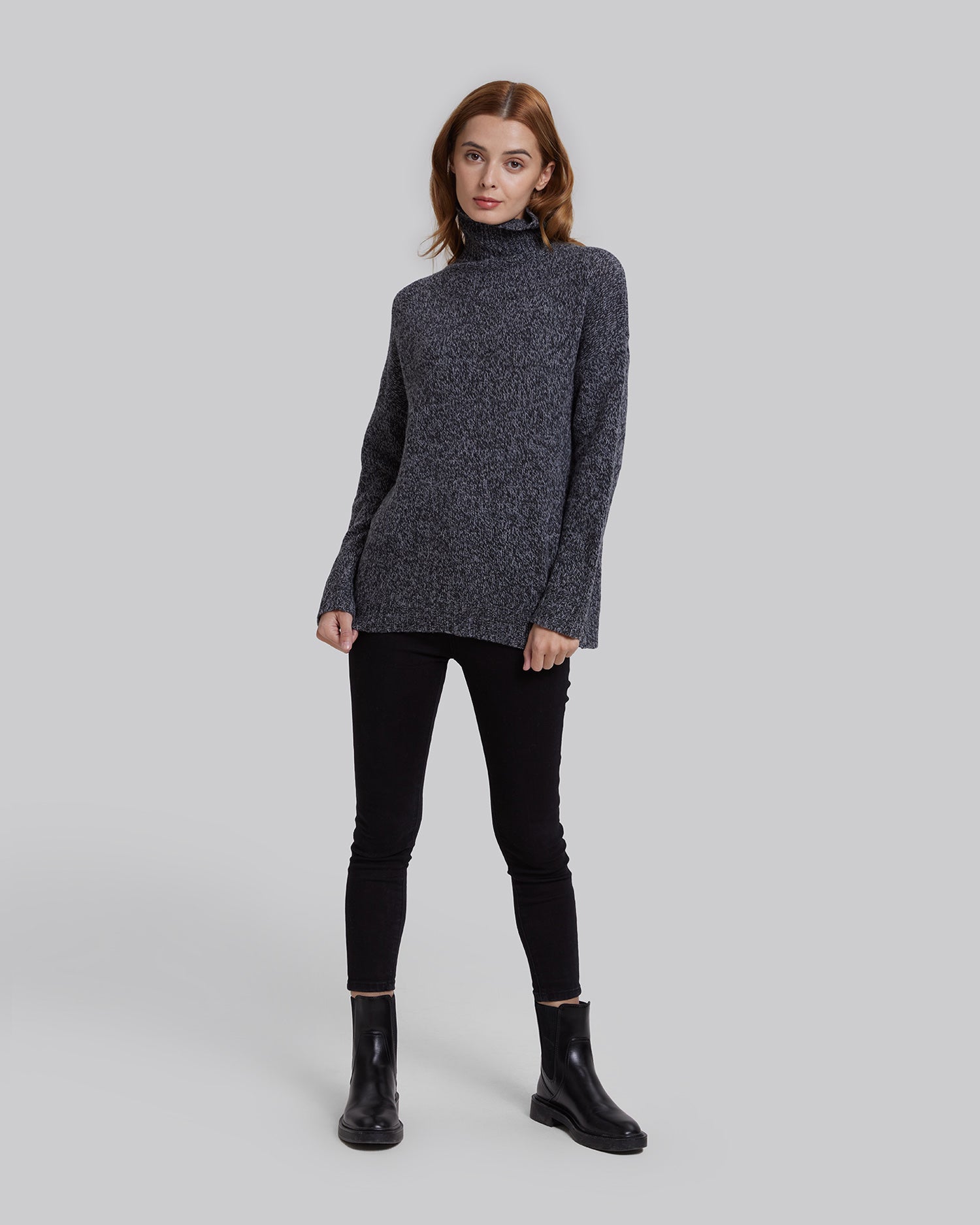 Pure Wool Turtleneck Jumper - Charcoal, XL image
