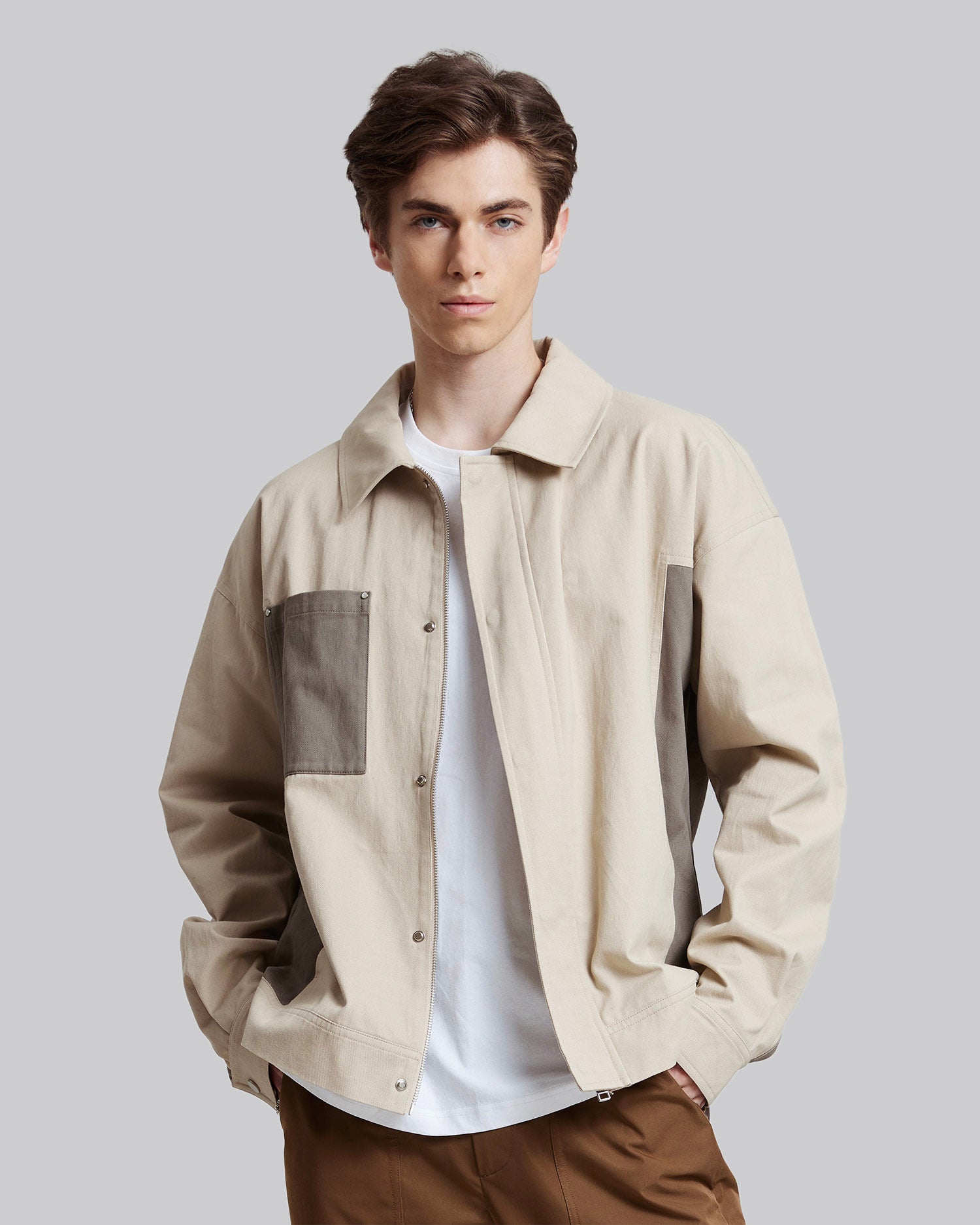 All-Cotton Paneled Jacket image 1