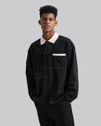 Long-Sleeve Polo with Split-Lines image 1