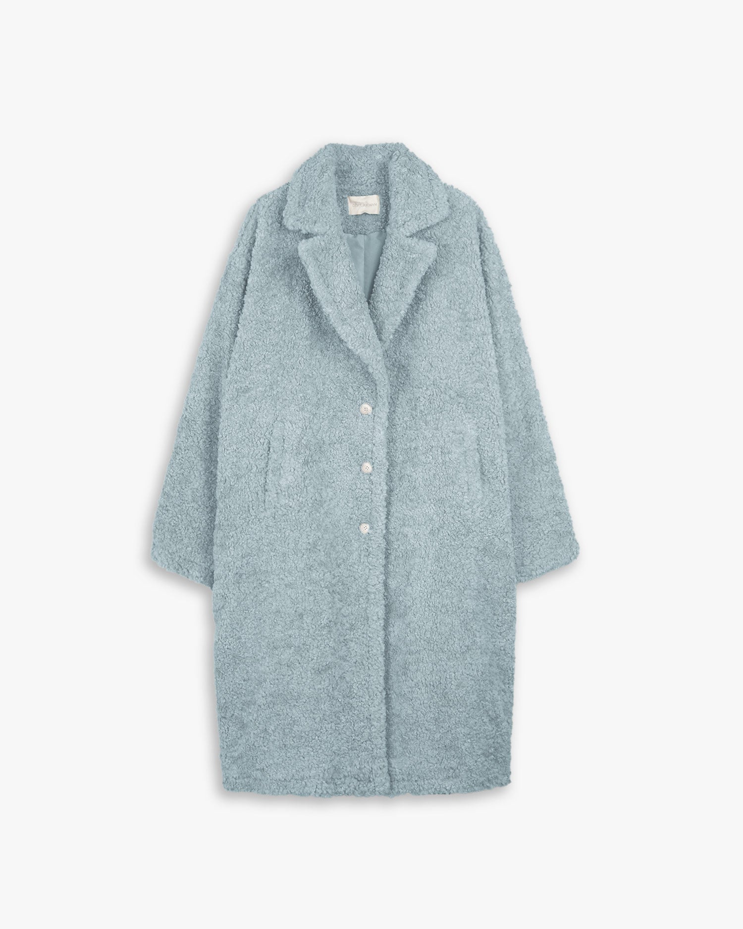 Overcoat In Teddy Fabric - Light Blue, XS image
