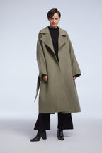 Wool-Alpaca Trench Coat - Moss Green, M image