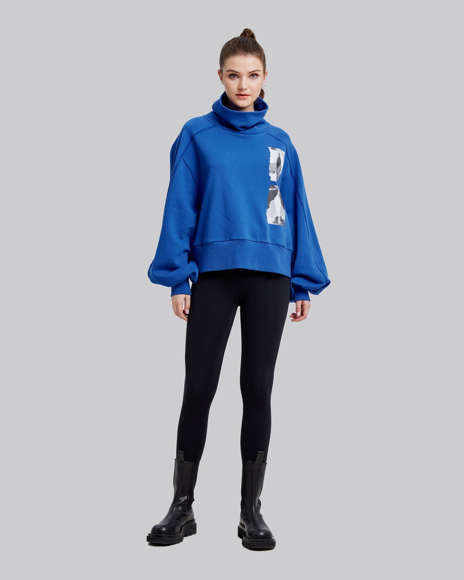 Raglan Shoulder Turtleneck Sweatshirt image 2