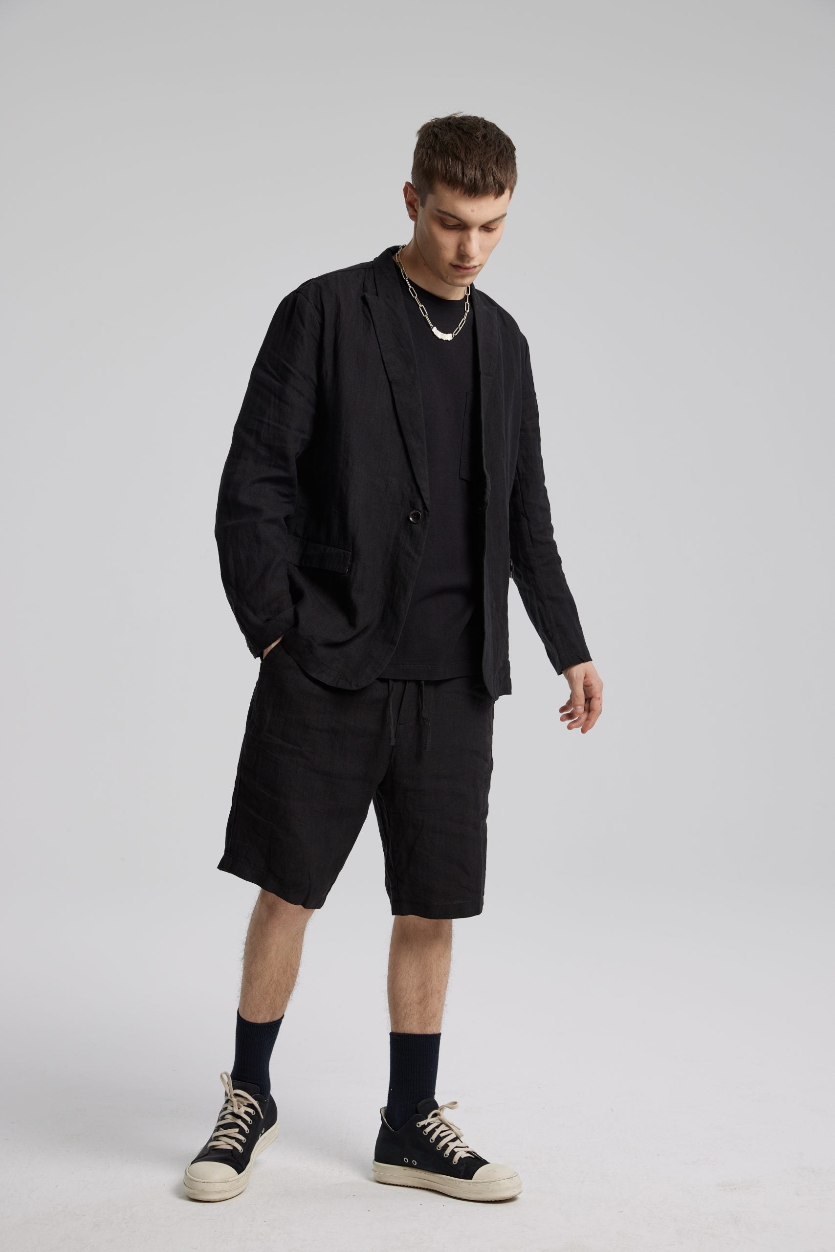 1 × Black Linen Blazer image 1