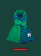 Winter Retro Warm Christmas Plaid Scarf - Navy, OS image
