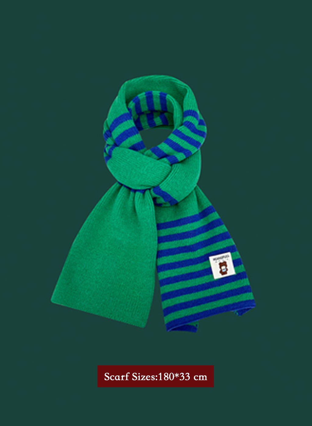 Winter Retro Warm Christmas Plaid Scarf - Navy, OS image