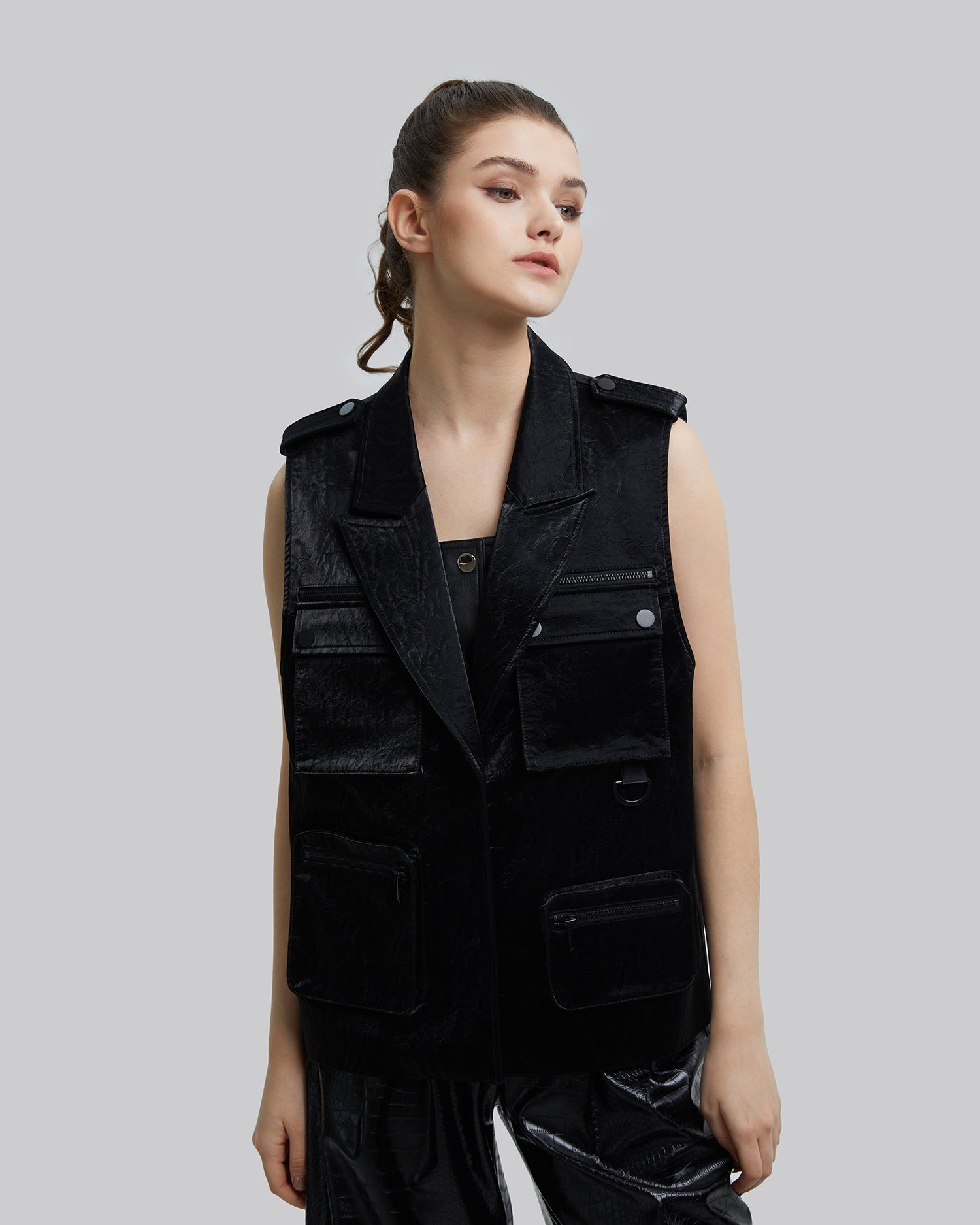 Sanded Faux-Leather Vest image 4