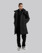 Graphic-Back Hooded Puffer Jacket - Black, XL image