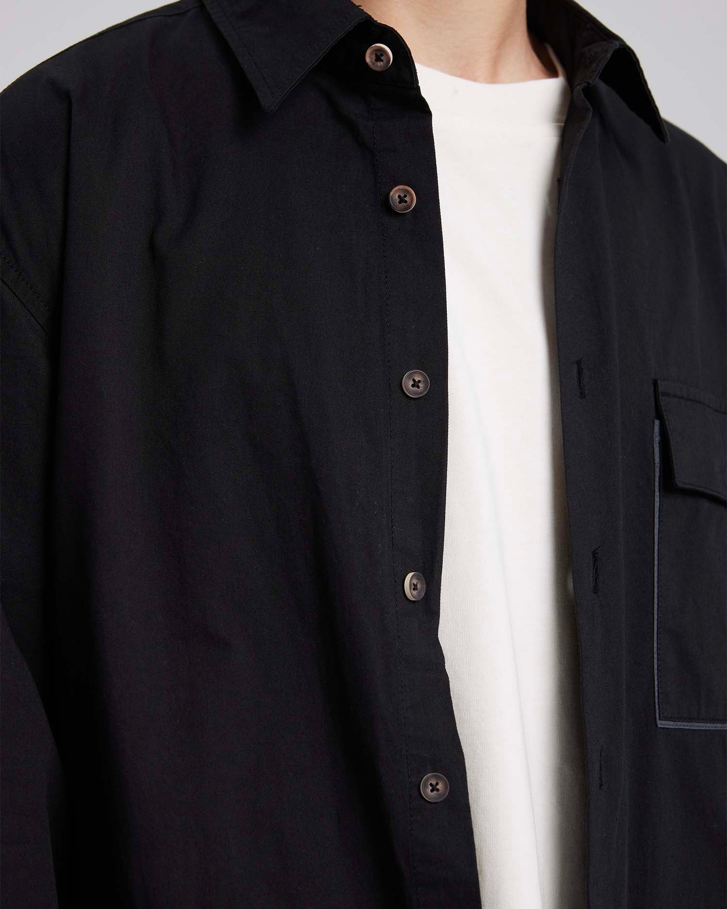 All-Cotton Black Overshirt image 4