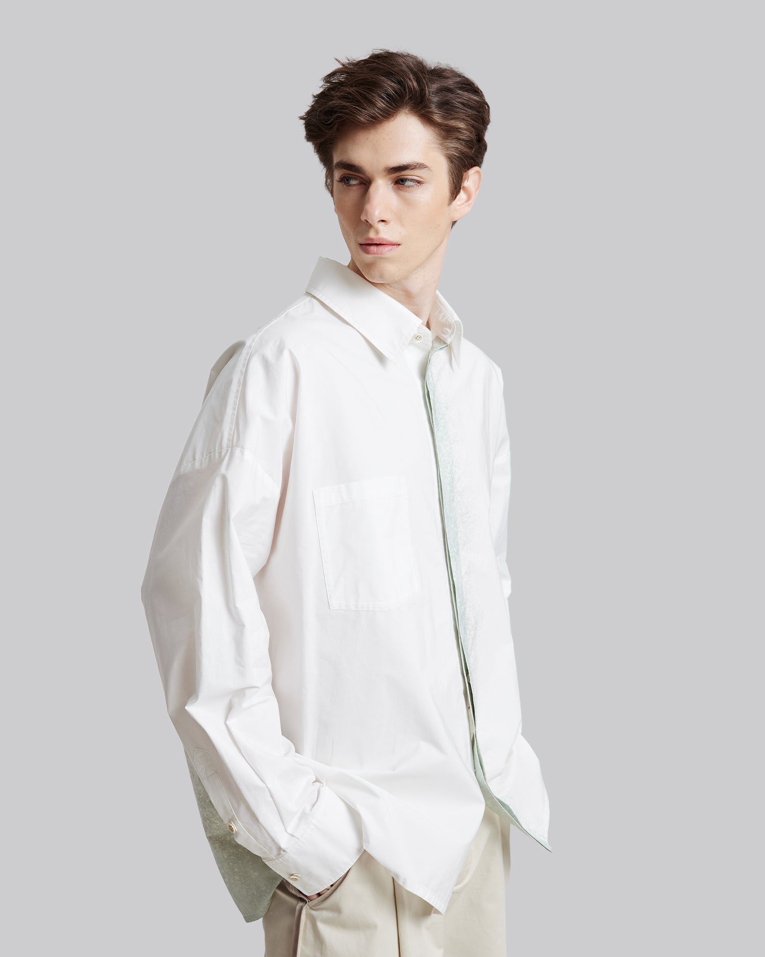 Dyed Placket Cotton Shirt image 1