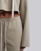 Cropped Hoodie in Khaki image 5