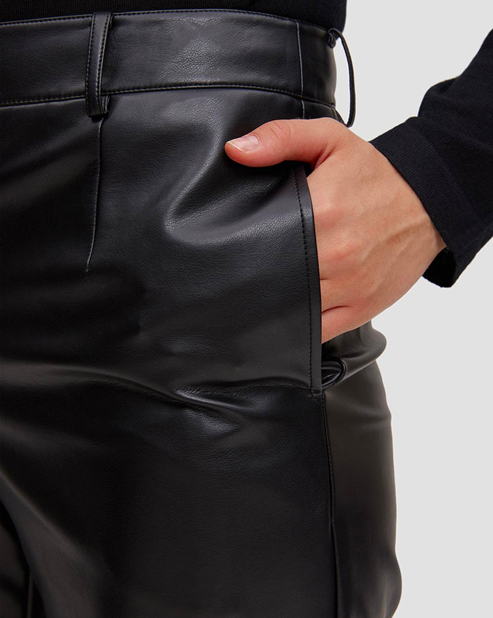 PU Leather Straight Pants image 4