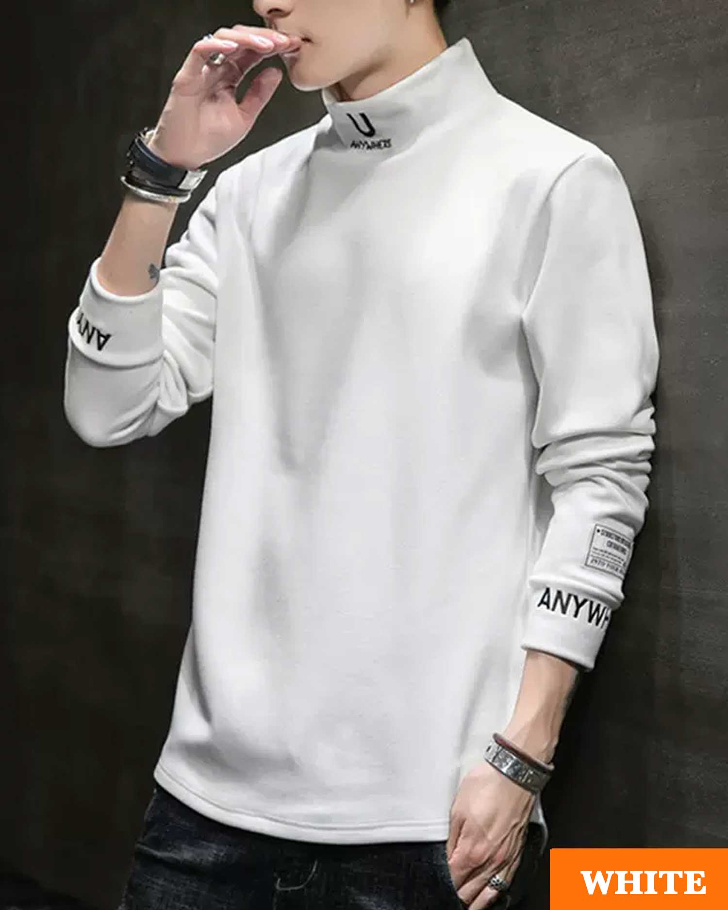High Neck Half-Zip Pullover - Cloud, M image