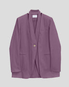 1 × Linen Layered Blazer - Purple, XL image