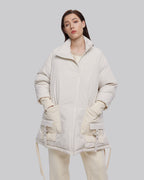 Layered Pocket High Collar Puffer Jacket image 1