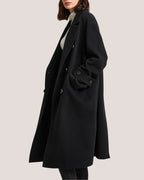 Buttoned Pocket Front Midi Wool Coat image 1