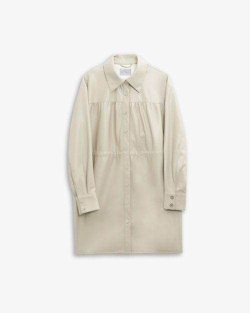 Beige Buttoned Long Jacket image 0