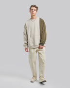 Two-Tone Pocket Sweatshirt - Beige&amp;Green, L image
