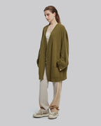 Oversized Rib-Knit Cashmere Cardigan - Crocodile, S image