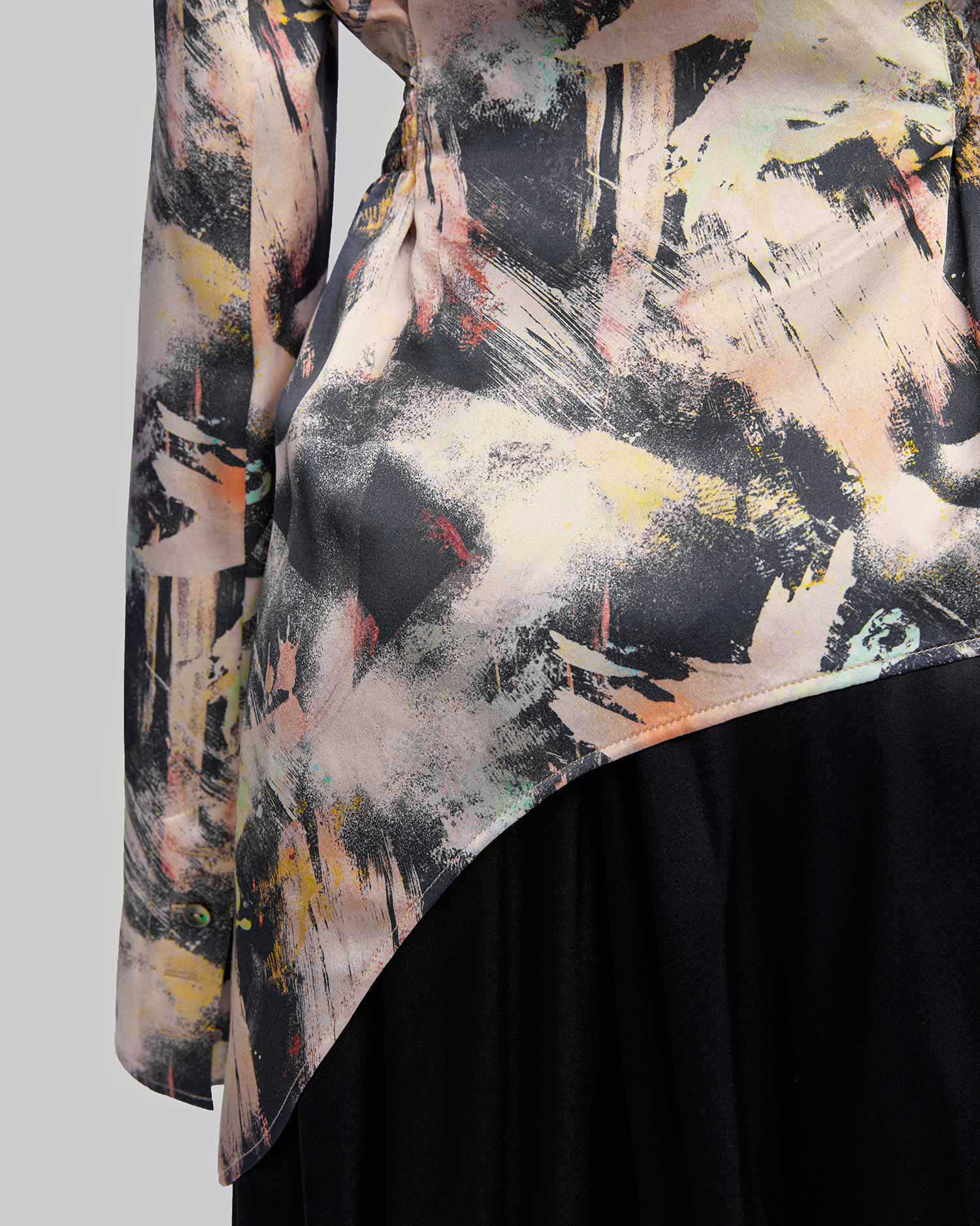 1 × 100% Silk Shirt with Prints image 4