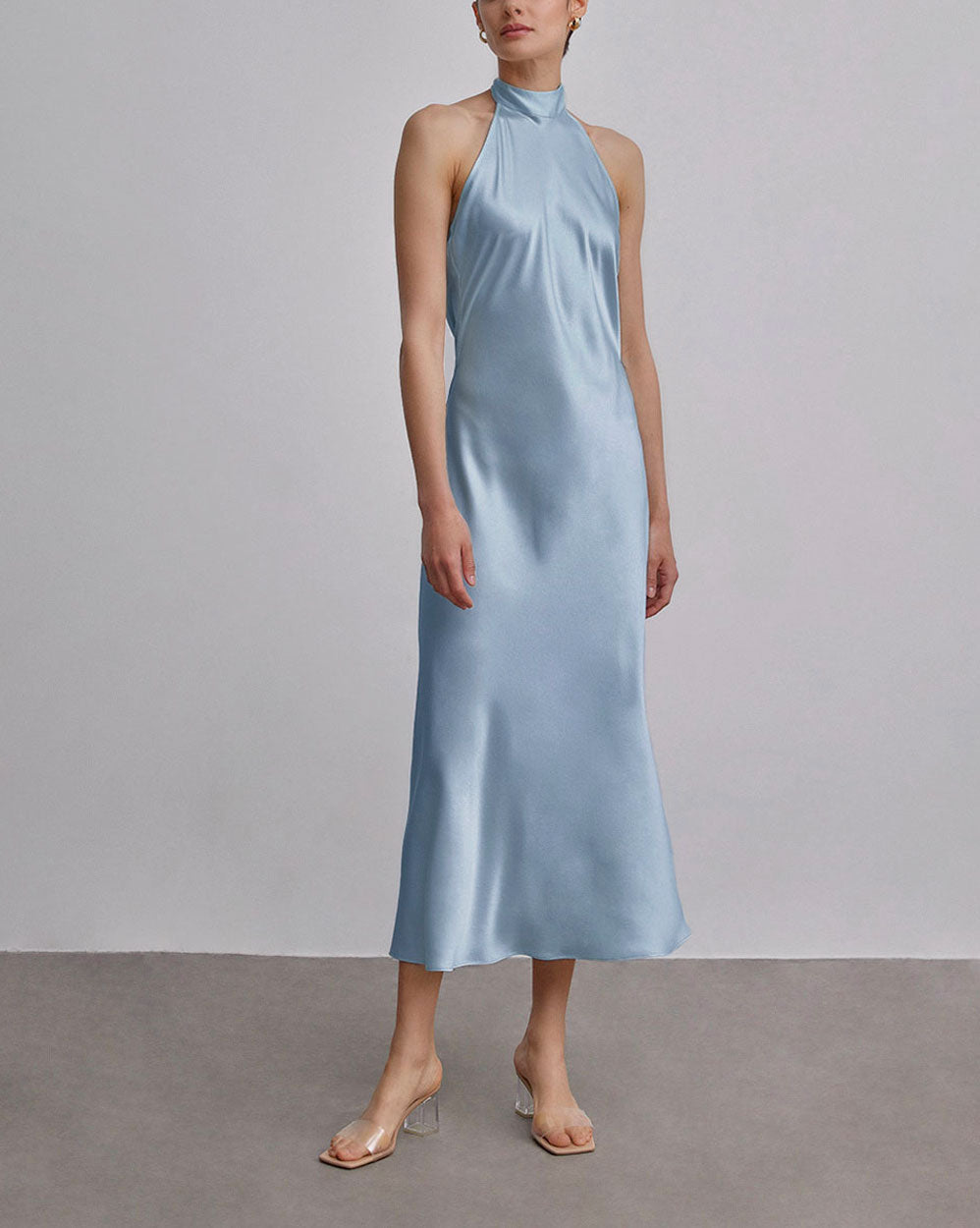 Halterneck Silk Maxi Dress image 1
