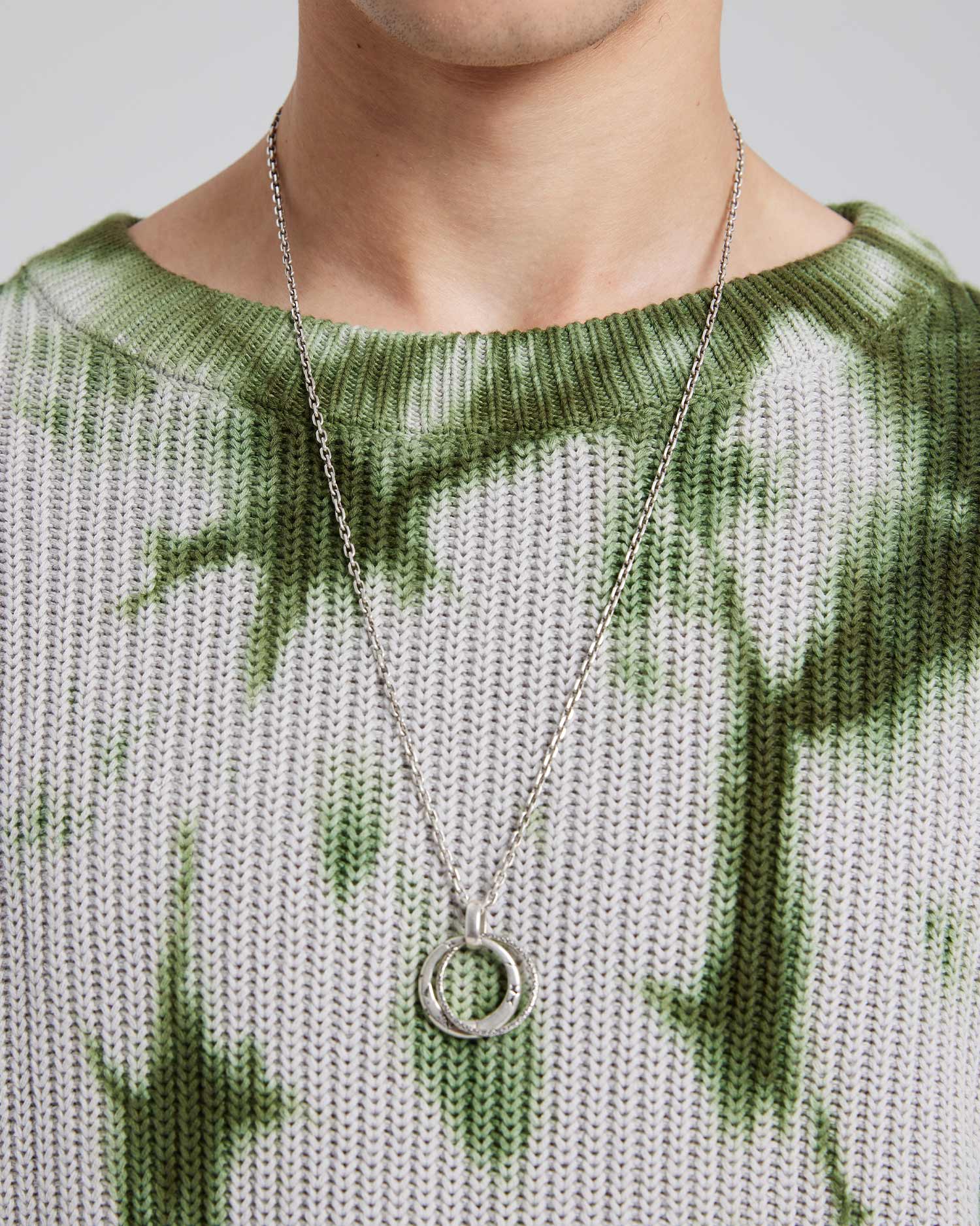 Cotton Pull-Over in Green &amp; Grey image 3