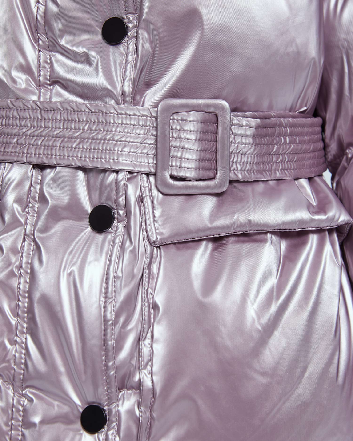 Shiny Belted Puffer Jacket image 4