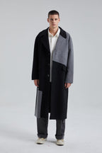 Paneled Pure Wool Coat - Black, M image