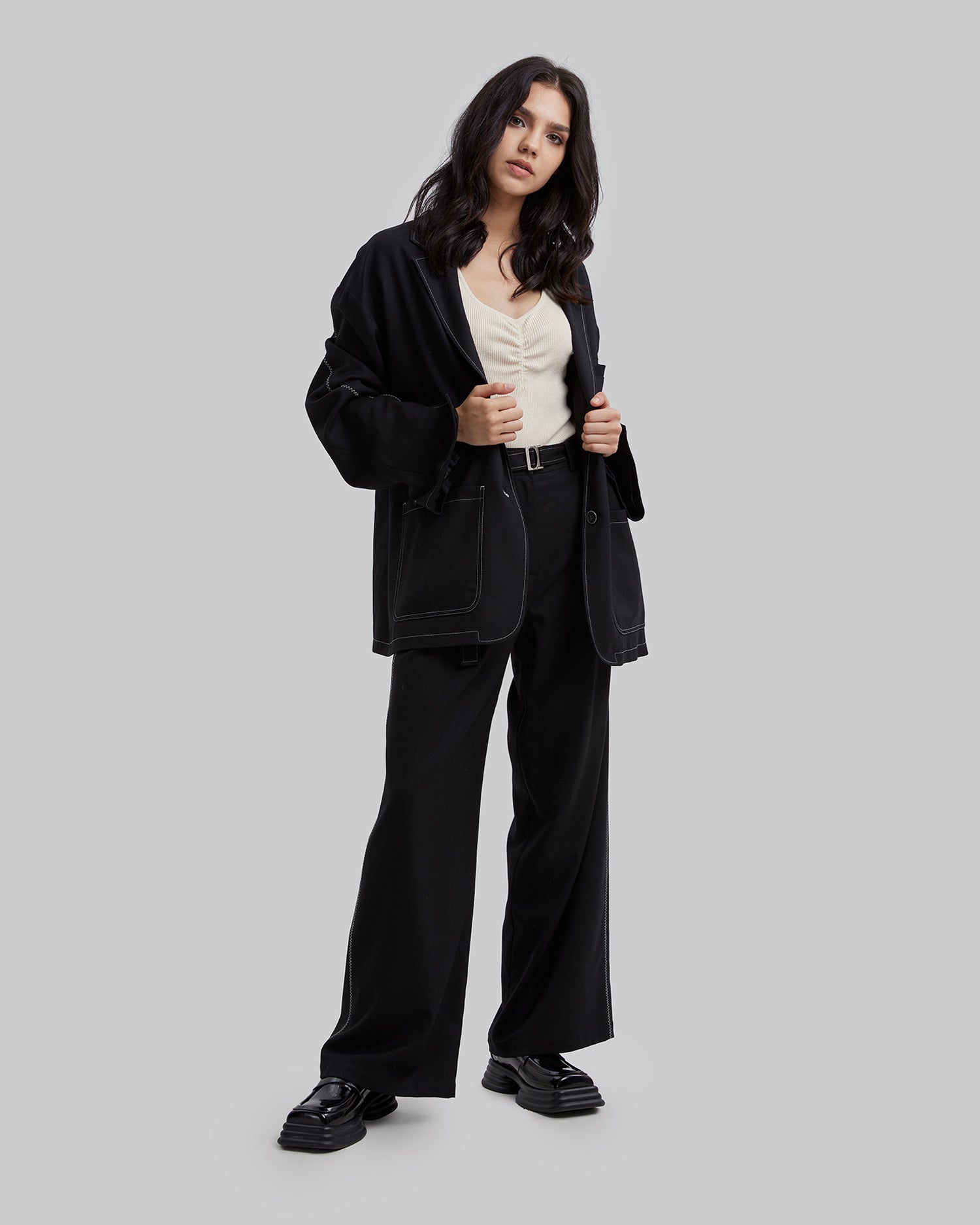 Black Boxy Jacket - Black, S image