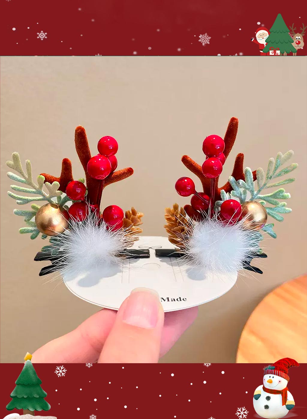 Special Christmas moose headdress - Cherry, OS image
