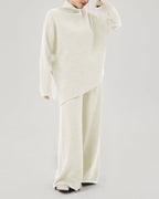 Wool Slant Cut Lounge Set - Ivory, XXXL image