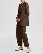 Linen Layered Blazer - Coffee, S image