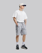Track-Shorts with Buttoned &amp;Striped Sides - Gray, XXL image