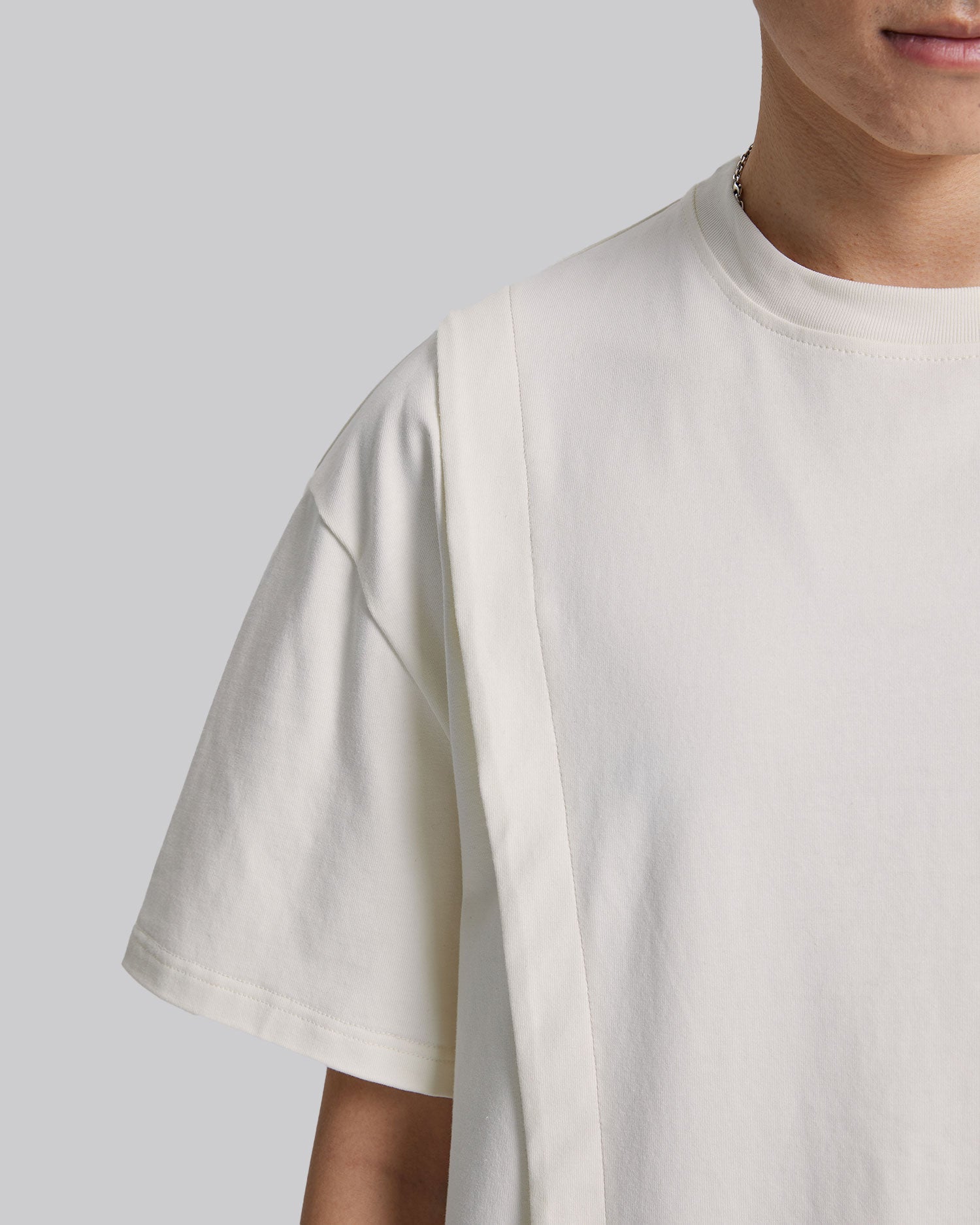 Paneled Long T-Shirt With Graphics image 5