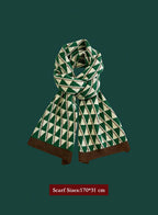 Winter Retro Warm Christmas Plaid Scarf - Crocodile, OS image