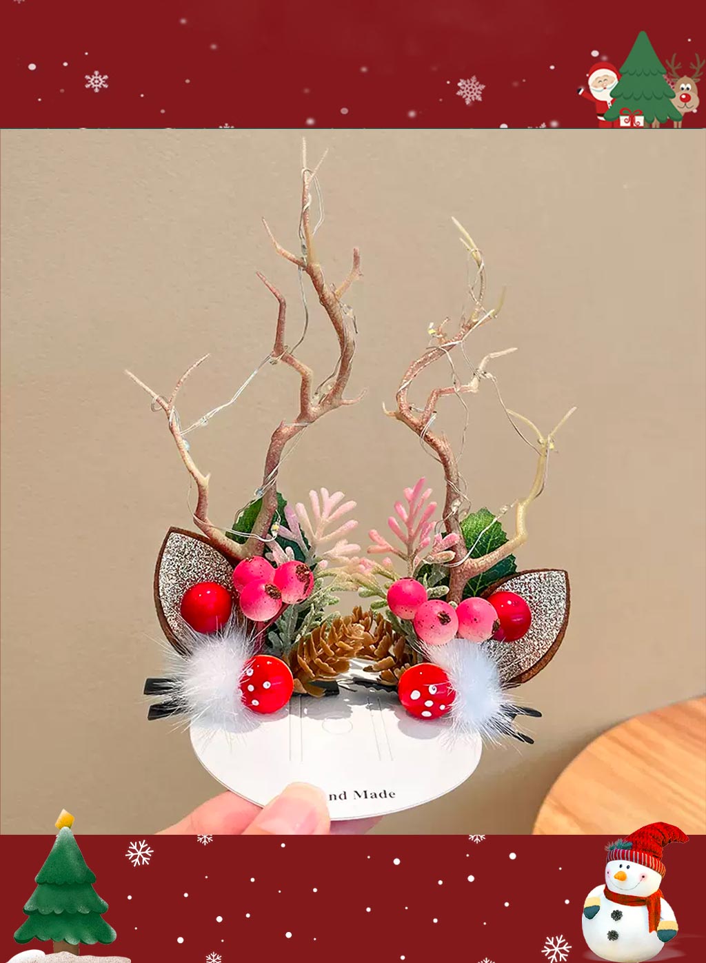 Special Christmas moose headdress - Wheat, OS image