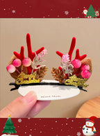 Special Christmas moose headdress - Fuschia, OS image