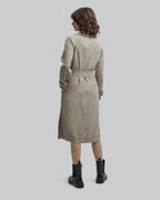 Belted Side Slit Long Shirt Dress image 2