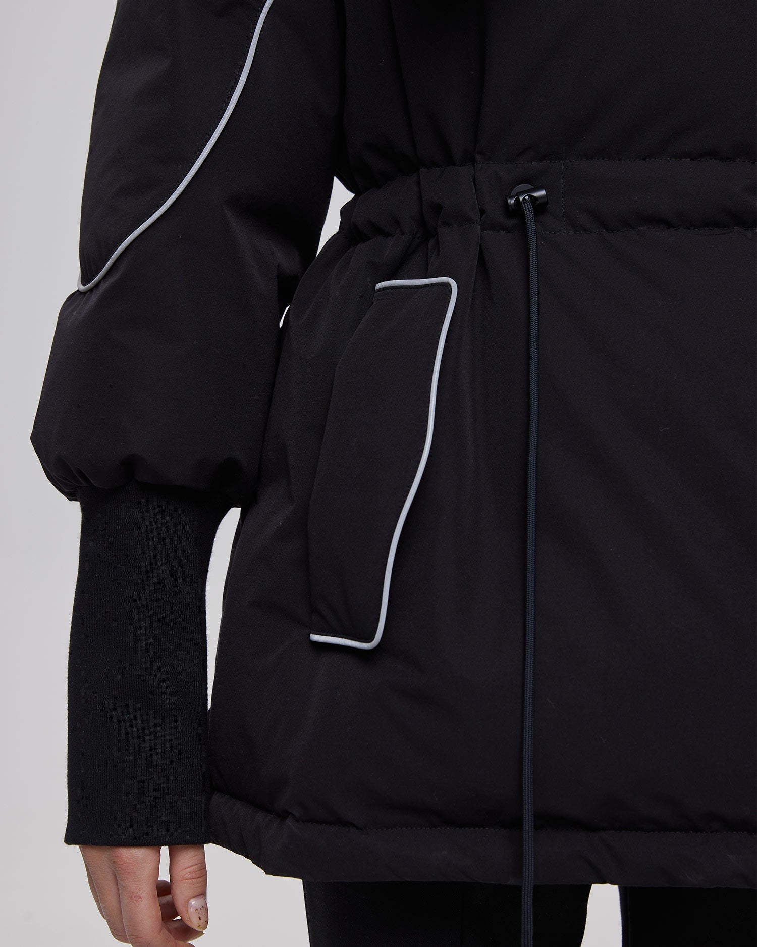 Reflective Large Collar Puffer Jacket image 5