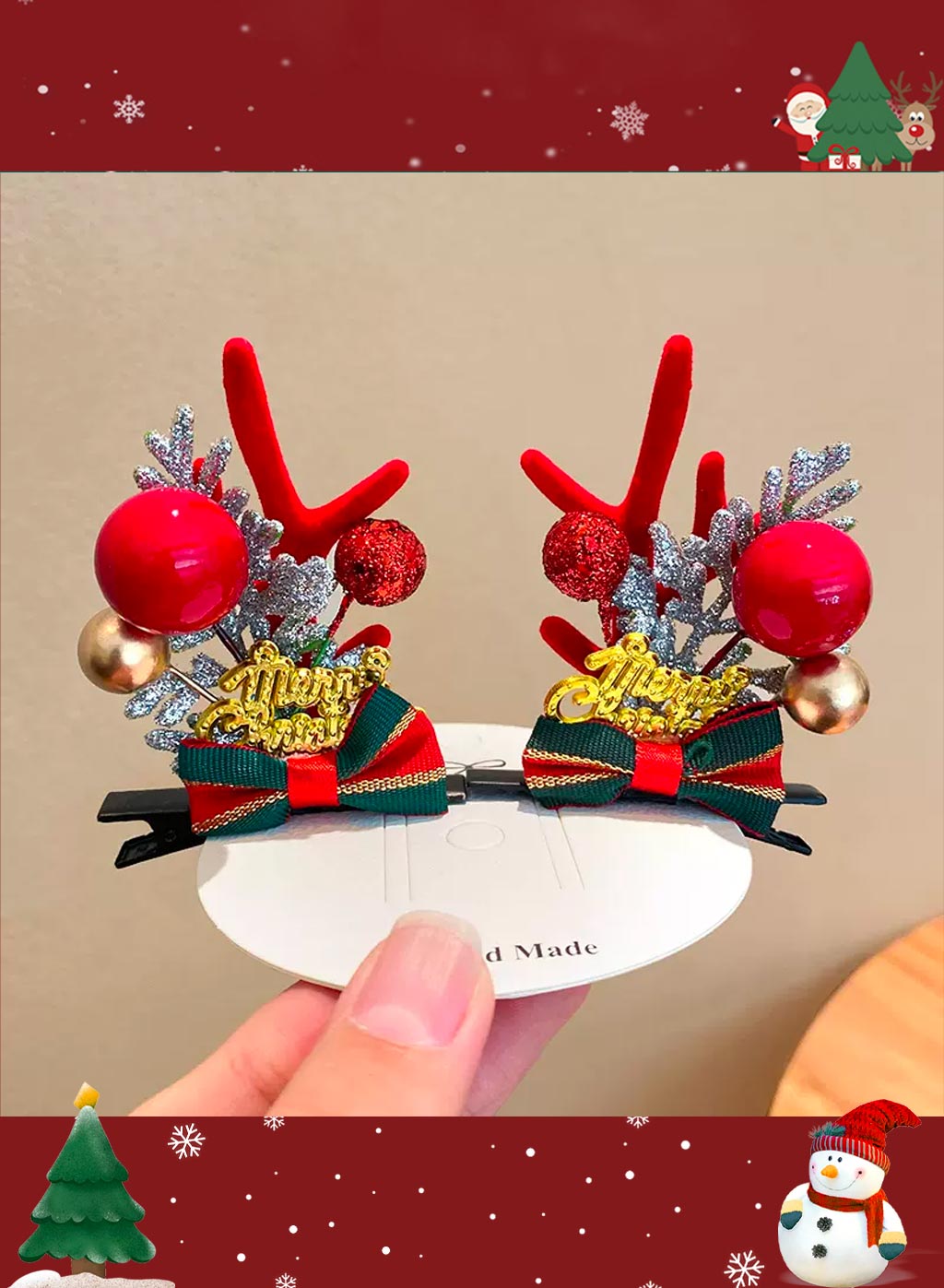 Special Christmas moose headdress - DarkRed, OS image