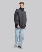 Half-Zip Relaxed Fit Sweatshirt - Grey, M image