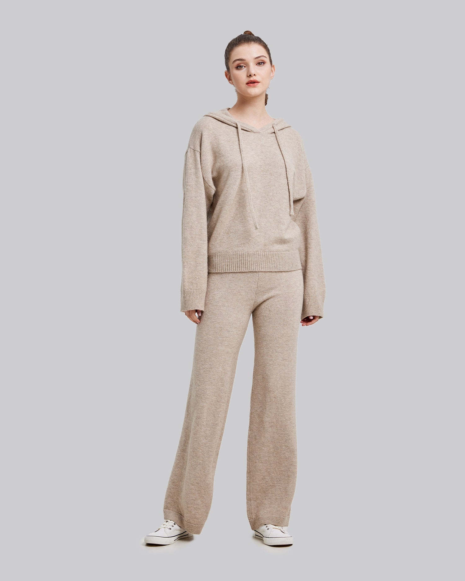 Stretchy Roomy Pants - Oatmeal, M image