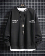 Fake Two-Piece Crew Sweatshirt - Midnight Black, L image