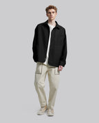 Essential Faux-Leather Shirt Jacket - Black, M image